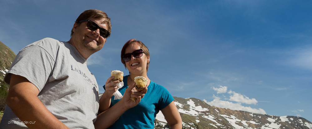 Drive Dive Devour -Kerensa and Brandon in the Rocky Mountains of Colorado with cupcakes